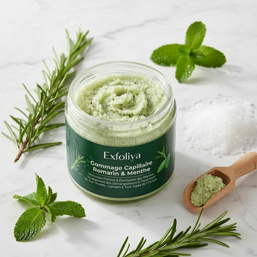 gommage capillaire menthe romarin 