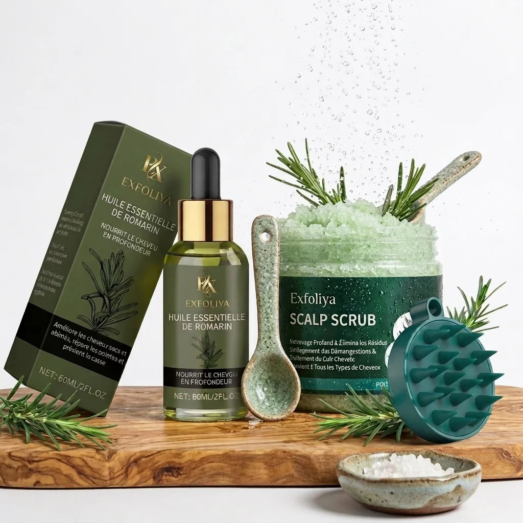 Pack Cheveux Secs — Gommage + Huile au Romarin