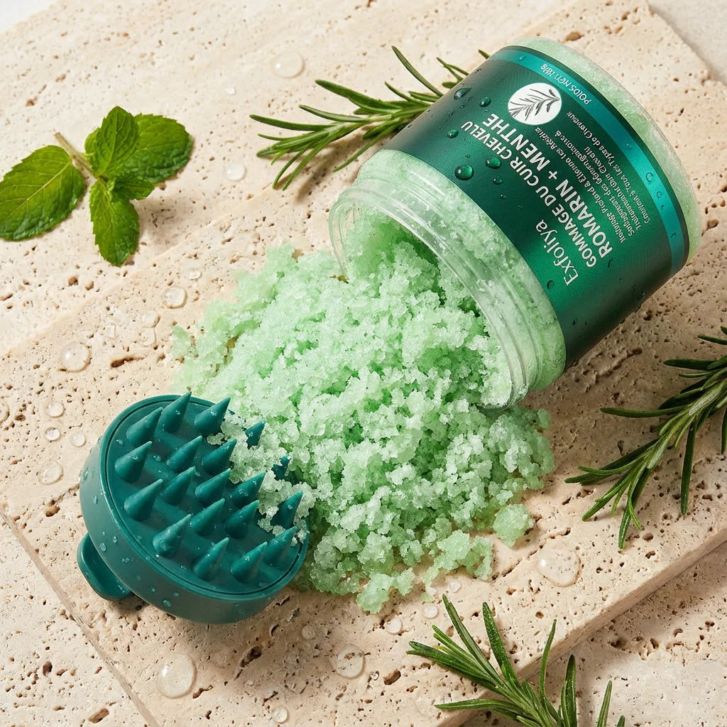 gommage capillaire texture sableuse exfoliant 